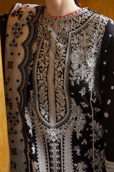 HUSSAIN REHAR - 3PC DHANAK EMBROIDERED SHIRT WITH COTTON NET EMBROIDERED DUPATTA AND TROUSER - HZG2369